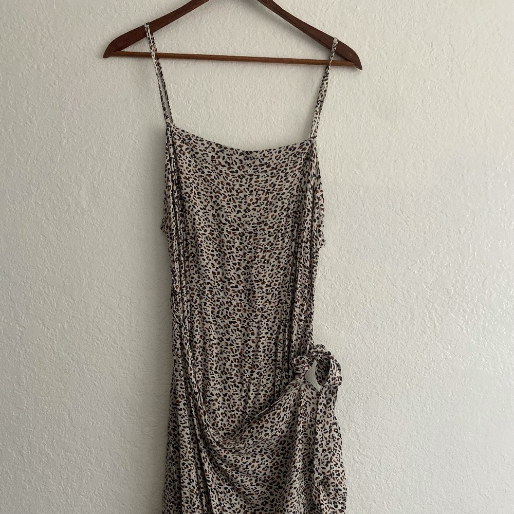 A&F Leopard Tie-Waist Mini Dress
